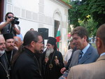 The regent of the quartet PRITCHA Sergiy Urentsev with the President of the Republic of Bulgaria Georgi Parvanov.